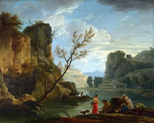 A River with Fishermen